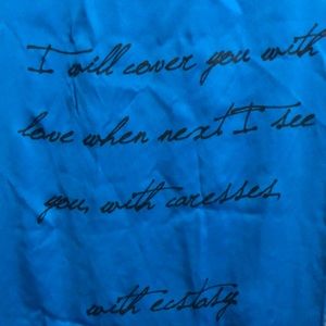 love letter on scarf - silk screened art piece